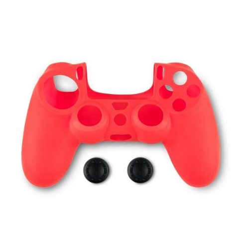Spartan Gear PS4 kontroller szilikon skin piros + thumb grips