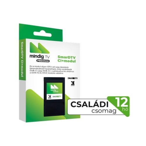 mindigTV PRÉMIUM Családi csomag CI+ Modullal 12 hó Előre fizetett szolgáltatás