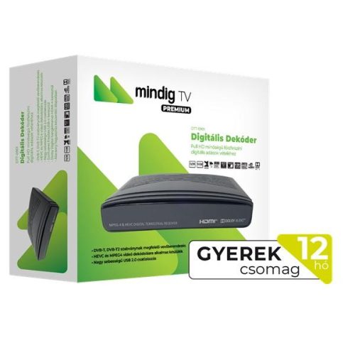 mindigTV PRÉMIUM Gyerek csomag Dekóderrel 12 hó Előre fizetett szolgáltatás
