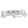 Legrand 694621 CON 1,5m vezetékkel fehér-szürke 3x2P+F elosztósor