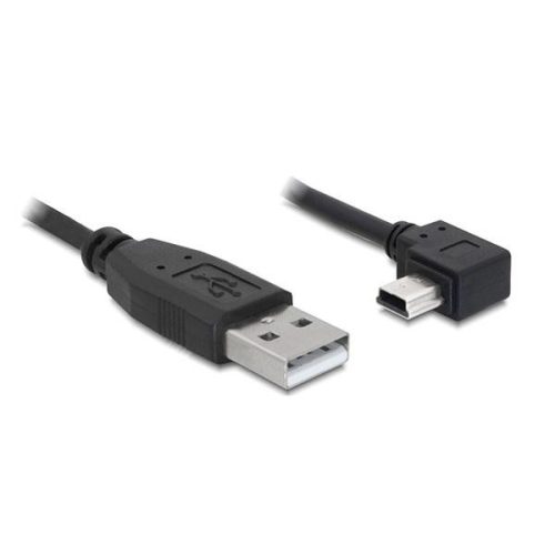 Delock USB 2.0-A apa - USB mini-B 5 tűs könyök apa átalakító kábel, 3m