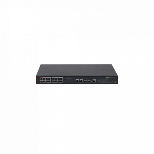 Dahua Menedzselhető PoE switch - PFS4218-16ET-240 (16x 100Mbps PoE/PoE+; 2x gigabit/SFP combo uplink; 240W)
