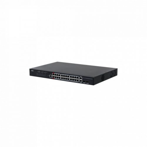 Dahua Menedzselhető PoE switch - PFS4226-24GT-370 (24x gigabit PoE/PoE+ (360W) + 2x SFP uplink, RedPort 90W)