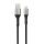AVAX CB401G STEELY 1,5m 20W USB A-Lightning gyorstöltő sodorszálas acélszürke adat- és töltőkábel