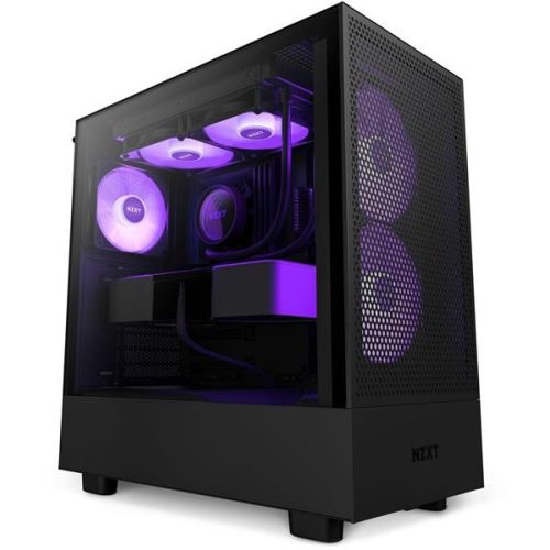 NZXT H5 Flow 2023 RGB All Black Edition Fekete (Táp nélküli) ablakos MATX ház