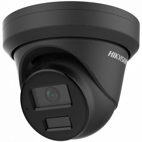 Hikvision 2 MP WDR fix EXIR IP turret kamera; beépített mikrofon; fekete