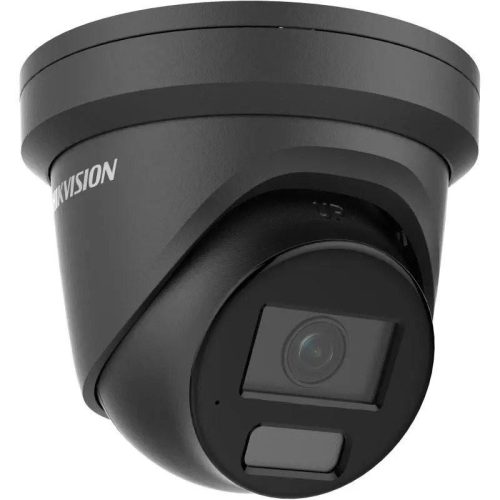 Hikvision 6 MP WDR fix ColorVu AcuSense IP turret kamera; láthatófény; beépített mikrofon; fekete