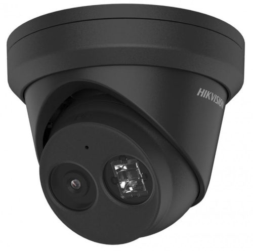 Hikvision 8 MP WDR fix EXIR IP turret kamera; beépített mikrofon; fekete