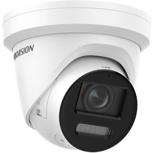Hikvision 8 MP fix ColorVu AcuSense IP turret kamera; láthatófény; fény- és hangriasztás