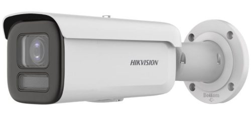 Hikvision 4 MP ColorVu AcuSense WDR motoros IP csőkamera; láthatófény; hang I/O; riasztás I/O