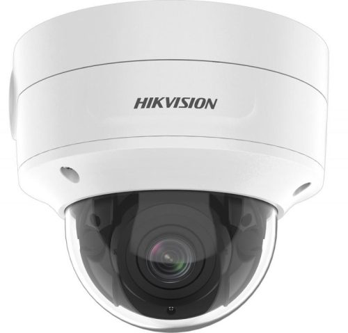 Hikvision 2 MP AcuSense WDR motoros zoom EXIR IP dómkamera; hang I/O; riasztás I/O; integrált RJ45