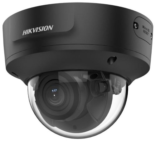 Hikvision 4 MP WDR motoros zoom EXIR IP dómkamera; hang I/O; riasztás I/O; fekete