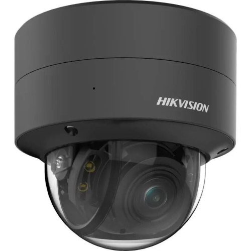 Hikvision 4 MP ColorVu AcuSense WDR motoros IP dómkamera; láthatófény; hang I/O; riasztás I/O; fekete
