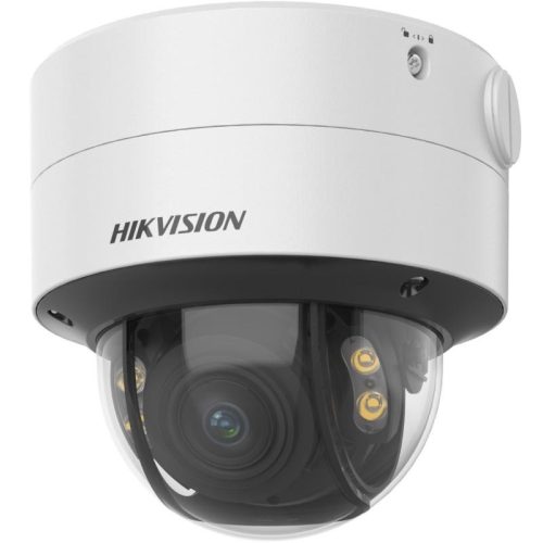 Hikvision 4 MP ColorVu AcuSense WDR motoros IP dómkamera; láthatófény; hang I/O; riasztás I/O