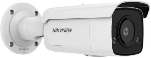Hikvision 4 MP AcuSense WDR fix EXIR IP csőkamera; mikrofon; fény/hangriasztás; riasztás I/O; hang I/O