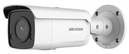 Hikvision 6 MP AcuSense WDR fix EXIR IP csőkamera; mikrofon; fény- és hangriasztás; riasztás I/O