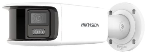 Hikvision 8 MP fix ColorVu AcuSense IP panoráma csőkamera; láthatófény; fény- és hangriasztás