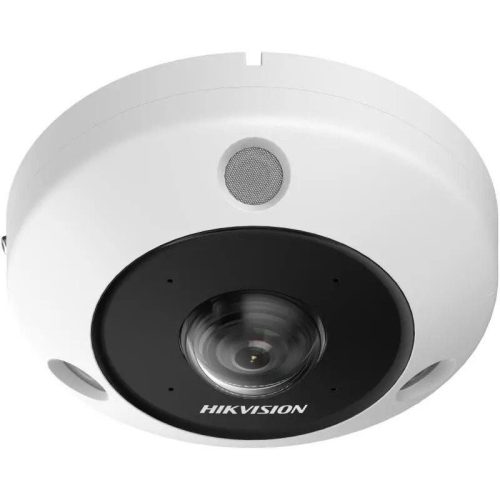 Hikvision 12 MP 360° vandálb. IR Smart IP fisheye kamera; hang I/O; riaszás I/O; mikrofon/hangsz.; ImmerVision