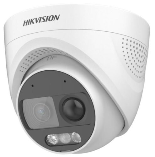 Hikvision 2 MP ColorVu THD WDR fix turret kamera; villogó fény és hang riasztás; mikrofon, PIR