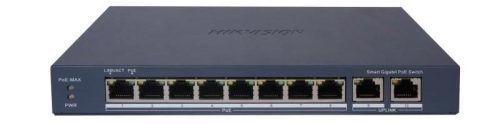 10 portos PoE switch (110 W); 8 PoE + 2 RJ45 uplink port; menedzselhető