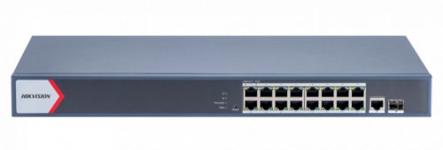 18 portos PoE switch (230 W); 16 PoE + 1 kombinált uplink port + 1 SFP uplink port; menedzselhető