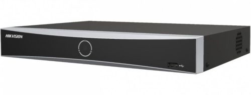Hikvision 8 csatornás AcuSense PoE NVR; 80/80 Mbps be-/kimeneti sávszélesség; riasztás I/O