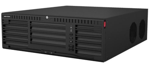 Hikvision 64 csatornás NVR; 400/400 Mbps be-/kimeneti sávszélesség; riasztás I/O; eSata