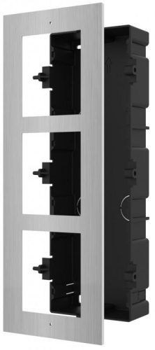 Hikvision Társasházi IP video-kaputelefon szerelőkeret süllyesztéshez; 3 modulos verzió; rozsdamentes acél