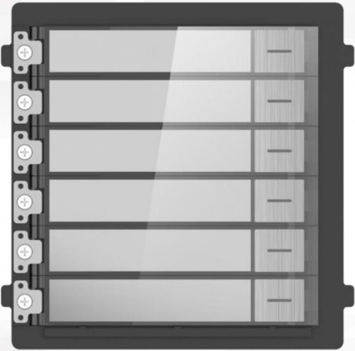 Hikvision Társasházi IP video-kaputelefon kültéri 6 lakásos modulegység; rozsdamentes acél