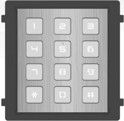 Hikvision Társasházi IP video-kaputelefon kültéri billentyűzet/tasztatúra modulegység; rozsdamentes acél