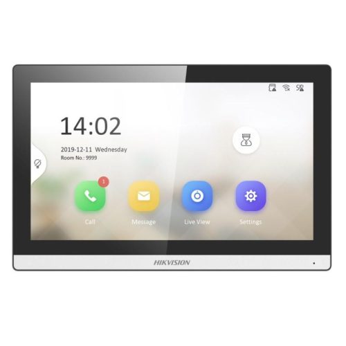 Hikvision IP video-kaputelefon beltéri egység; 7" LCD érintő kijelző; 1024x600 felbontás