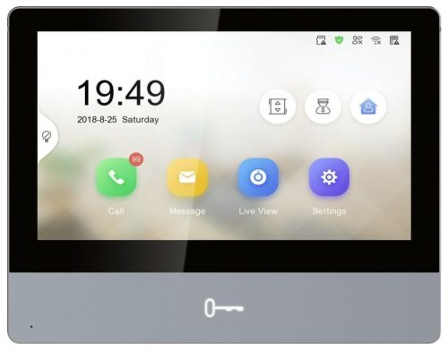 Hikvision IP video-kaputelefon beltéri egység; 7" LCD kijelző; 1024x600 felbontás; WiFi; PoE