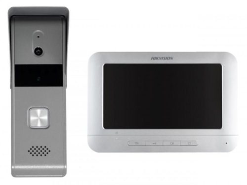 Hikvision Analóg video-kaputelefon szett; négyvezetékes; esővédővel