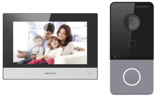 Hikvision Egylakásos IP video-kaputelefon szett; DS-KV6113-WPE1(C) + DS-KH6320-WTE1 + 2 db tápegység
