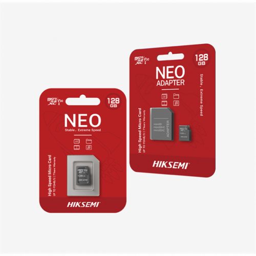 Hikvision HIKSEMI MicroSD kártya - NEO 128GB microSDXC™, Class 10 and UHS-I, TLC + Adapter