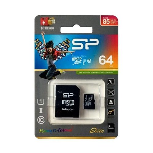 Silicon Power MicroSD kártya - 64GB microSDXC Elite UHS-1 U1 + adapter