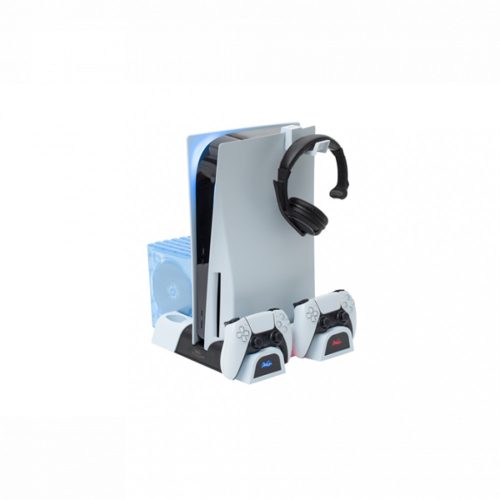 FroggieX Cooling Charging Stand & Storage PS5 konzol hűtő + dual töltőállomás + lemez tartó