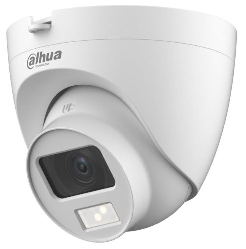 2 MP Full-color HDCVI DWDR fix IR/láthatófény dómkamera; SMDplus; mikrofon; koax audio; műanyag
