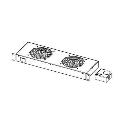 Legrand Rackszekrény ventilátor 19"- 2 ventilátor, termosztát, 160m3/óra, Fekete (19" fali Evoline rackszekrényhez)