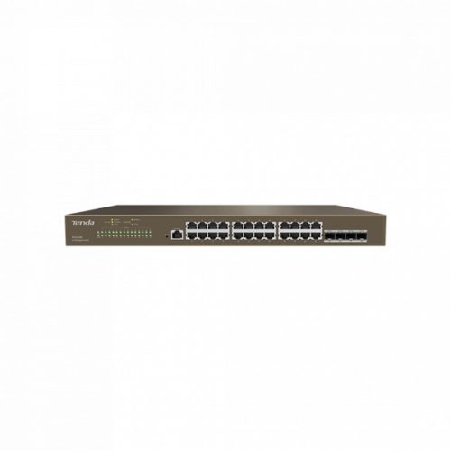 Tenda Switch Vezérelhető - TEG3328F (L2; 24x1Gbps + 4x1G SFP port; rack-mount)