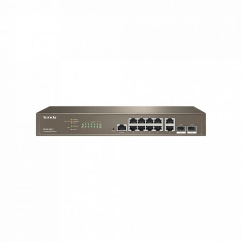 Tenda Switch Vezérelhető - TEG5312F (L3; 10x1Gbps + 2x1G SFP port; rack-mount)