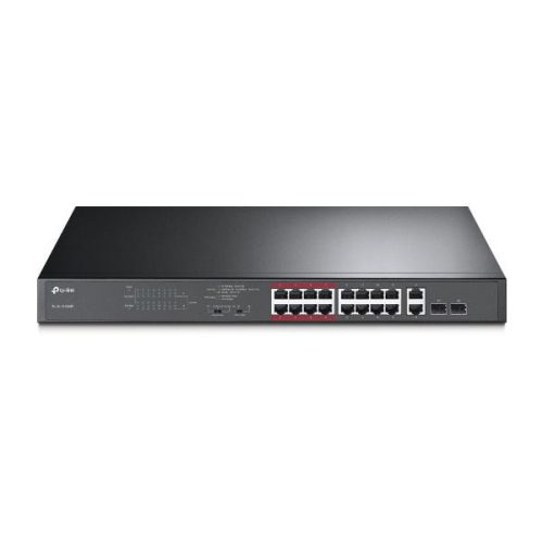 TP-Link Switch PoE - TL-SL1218MP (16port 100Mbps; 16 at/PoE+ port; 2x Combo SFP; 192W, 250m extended mode)