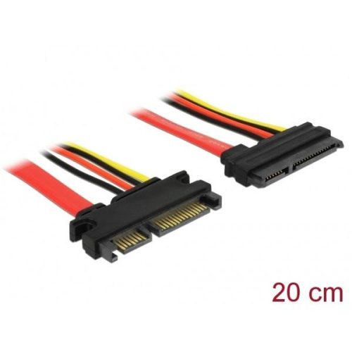 Delock Kábel - 84362 (SATA 22 tűs -> SATA 22 tűs, apa/anya hosszabbító tápkábel, 0,2m)