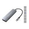 Conceptronic Notebook Dokkoló - DONN11G (Bemenet: USB-C, Kimenet: HDMI+USB-C PD:60W+USB-A 3.0+2.0, ezüst)