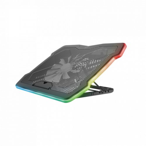 Trust Notebook Hűtő Pad - GXT1126 Aura (állítható dőlésszög; USB-ről működő ventilátor; LED; fekete)