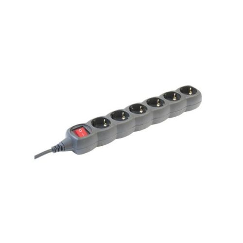 Home NV 6K/BK 6 aljzat 1,5 méter 3x1mm2 fekete kapcsolós elosztó