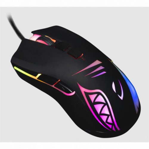 SHARK GAMING Egér - Shark Velocity Gaming (Optikai, 4000DPI, 7 gomb, RGB, Avago 3050, fekete)