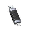 Orico Kártyaolvasó - CD2D-AC2-BK (Bemenet: USB-C/USB-A, Kimenet: SD/TF)