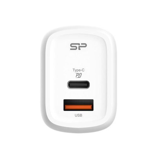 Silicon Power Telefon töltő - QM25, 1db Type-C + 1db USB-A QC3.0 (30W töltő, EU verzió)
